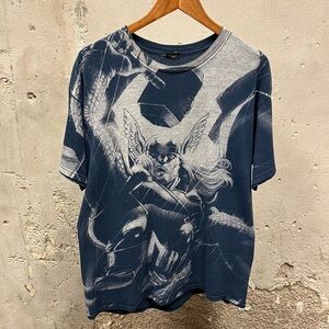 Mad Engine Thor Navy Blue Short Sleeve AOP All Over Print Graphic Tee Large L